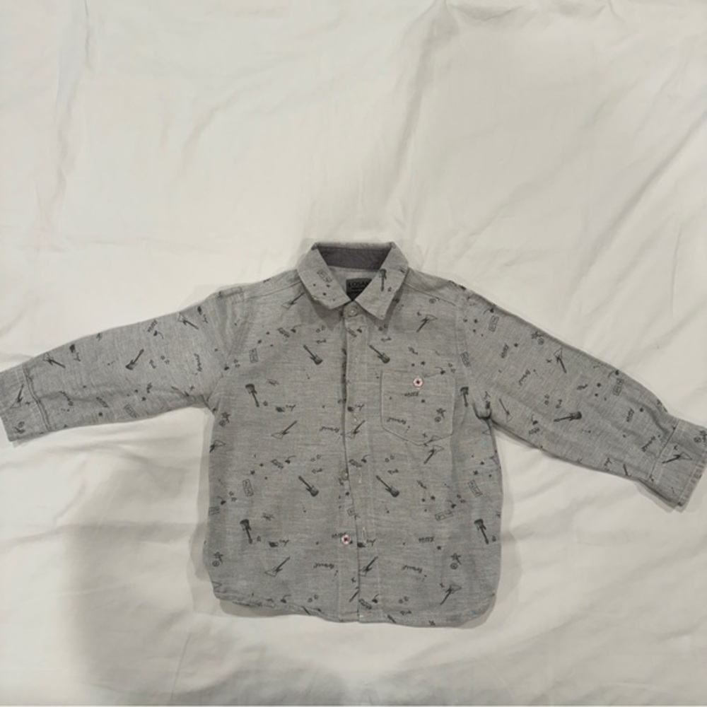 Losan Boys Printed Button Down Shirt - 2T